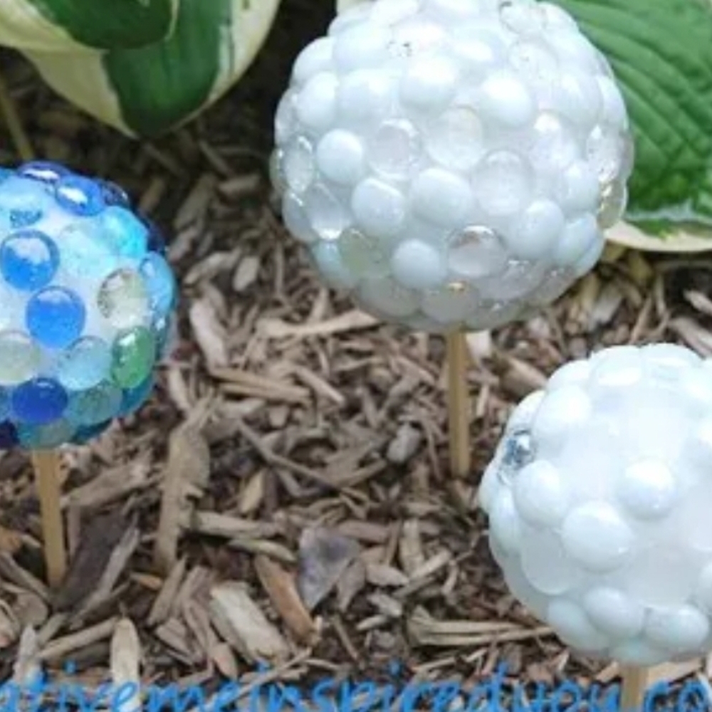 2 Hand Crafted Garden Orbs Any Color